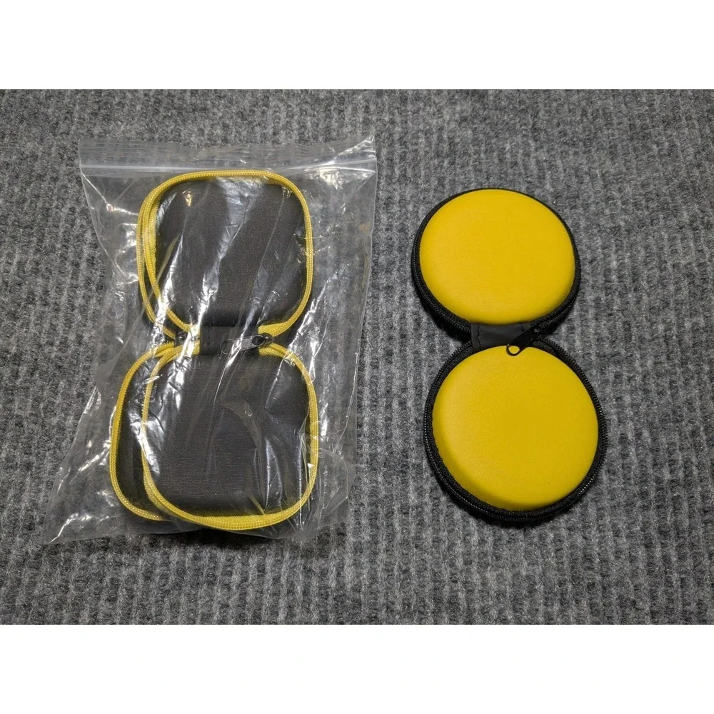 Ear Bud Zippered Cases Black And Yellow 3‎ Cases